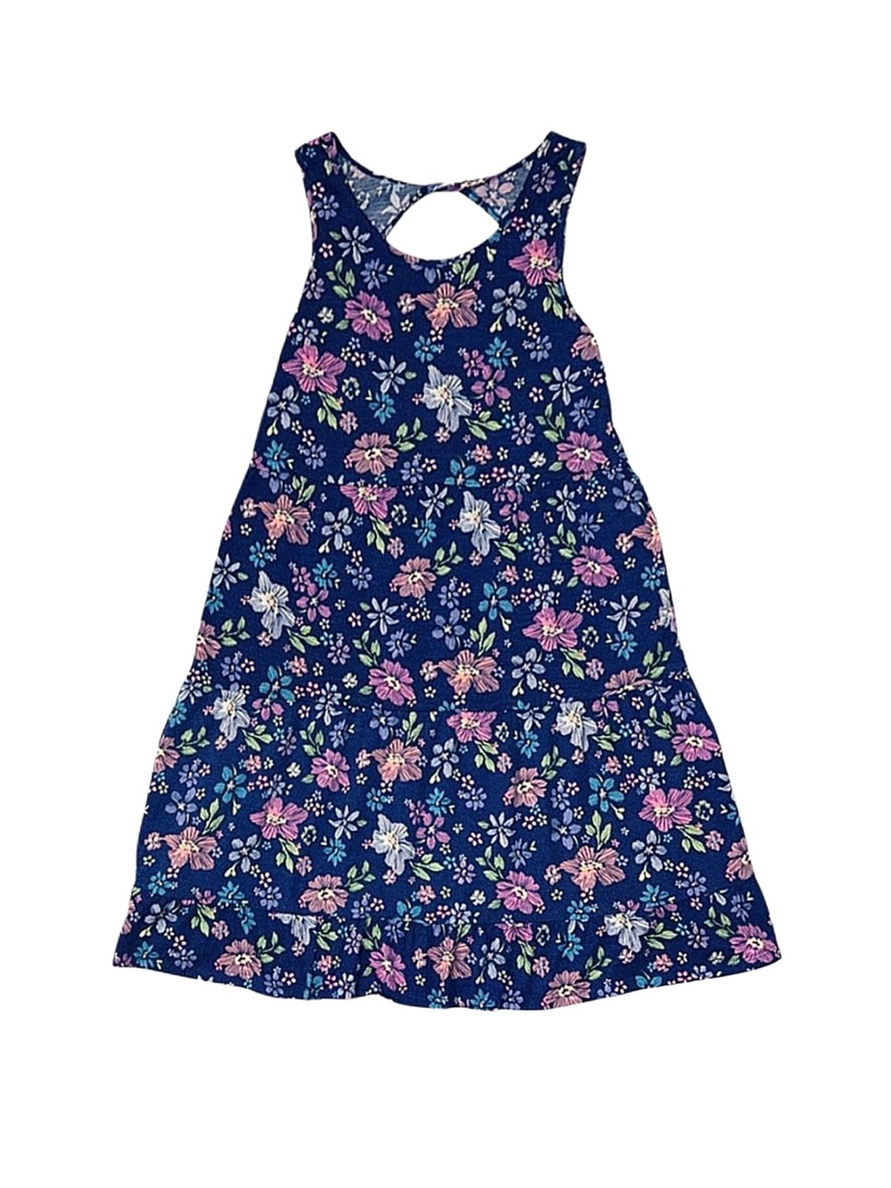 SO Girl's Blue Floral Sleeveless Dress Size Large 12